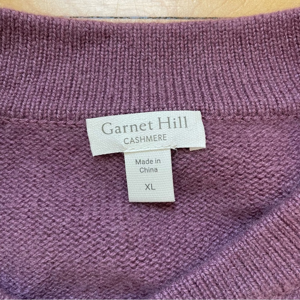 Garnet Hill Cashmere Crewneck Sweater in Plum - Picture 5 of 9